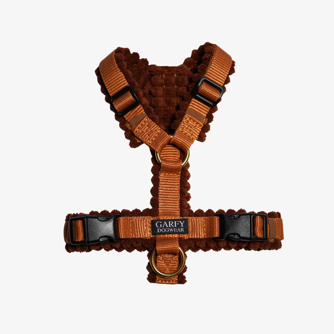 Cord Hundegeschirr Cognac