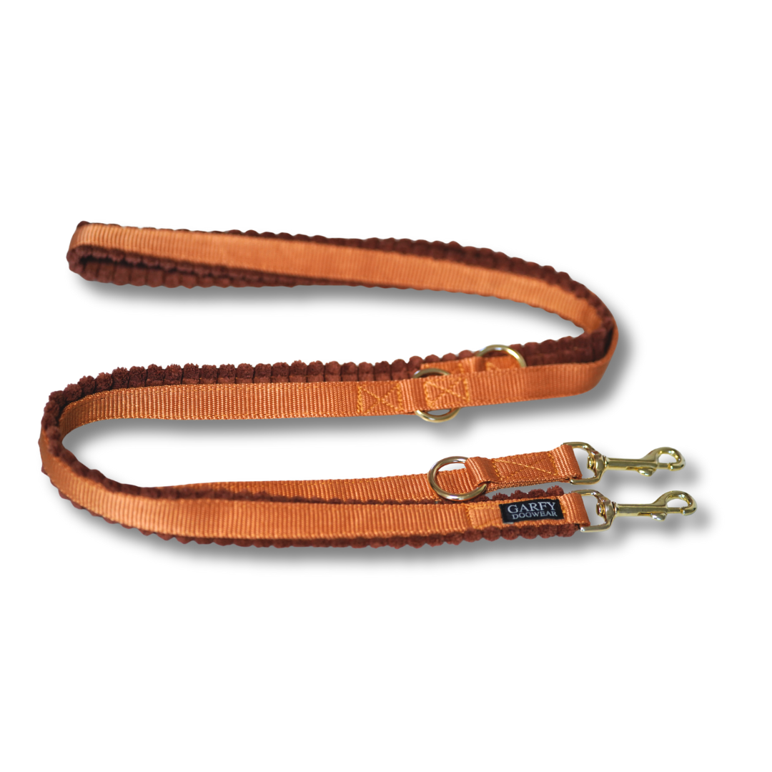 Cord Hundeleine Cognac