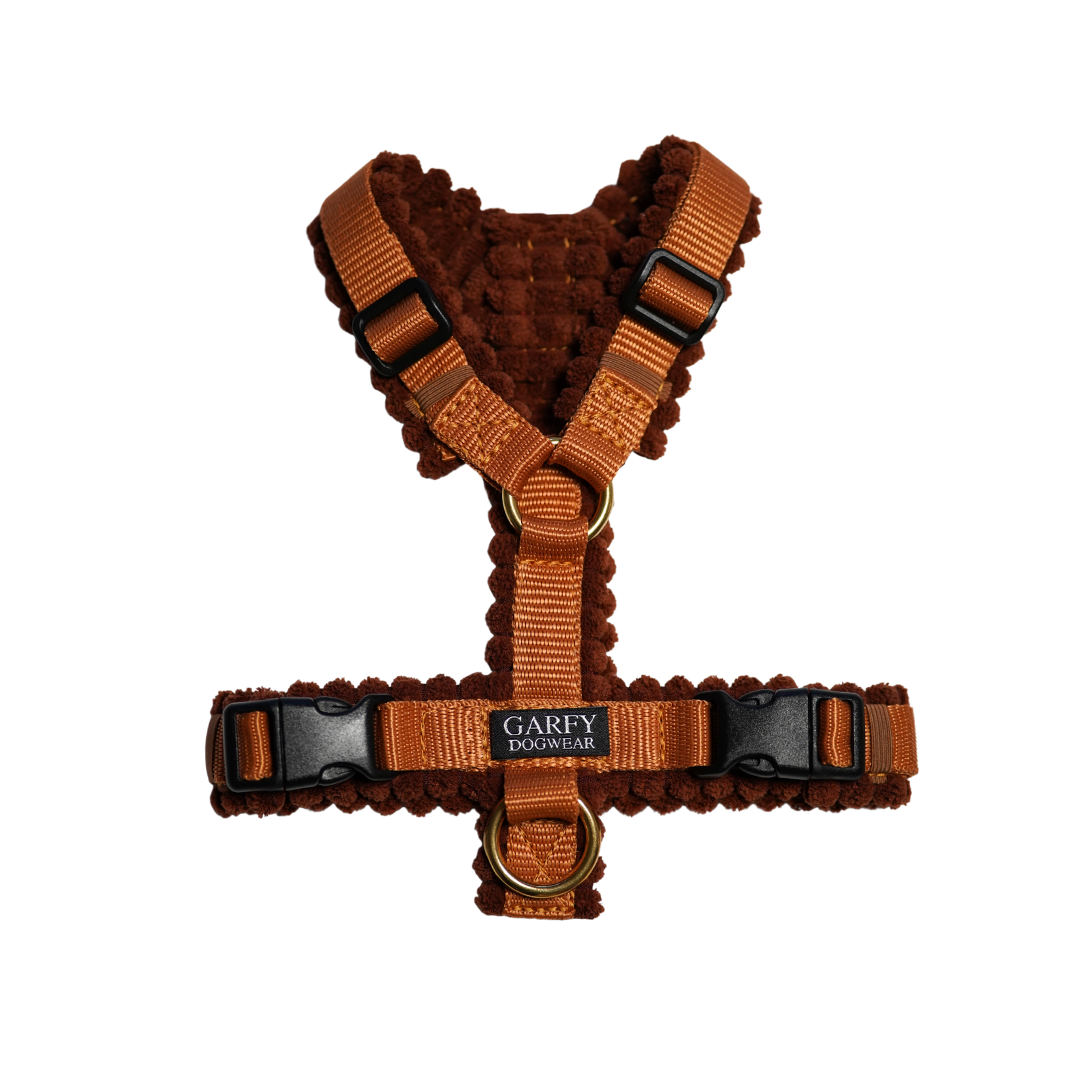 Cord Hundegeschirr Cognac