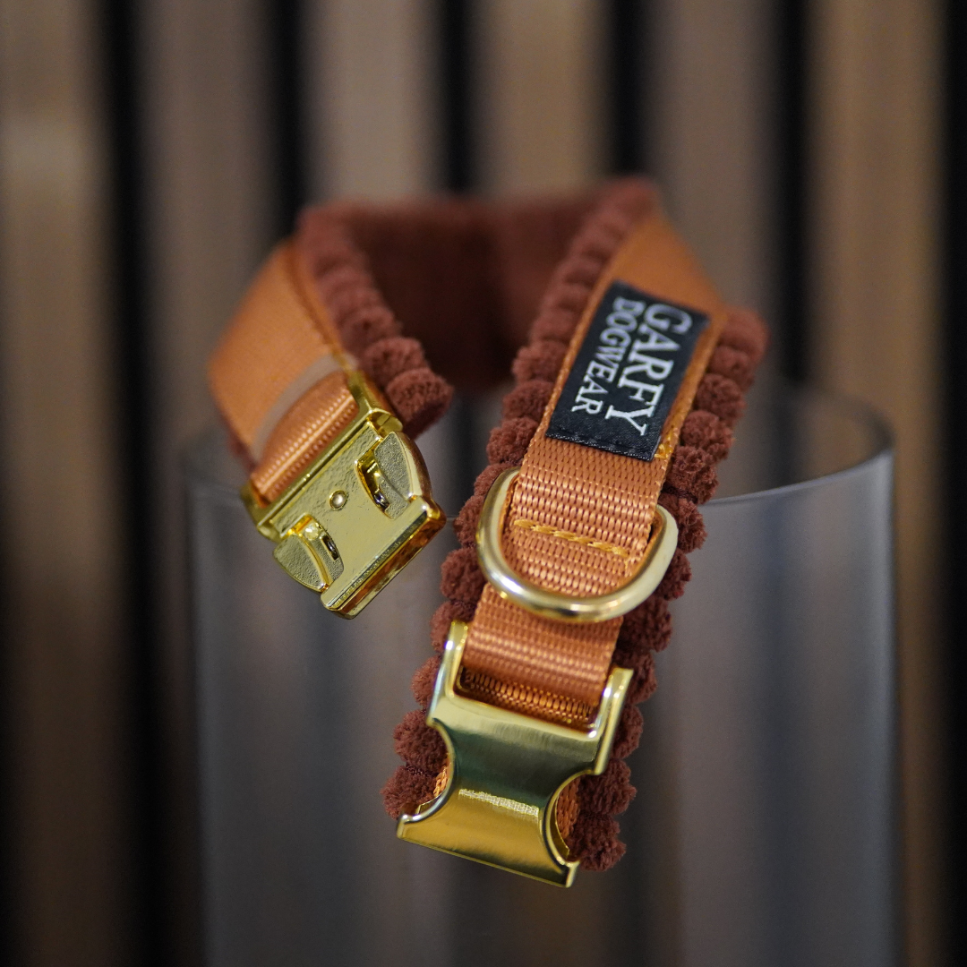 Cord Hundehalsband Cognac