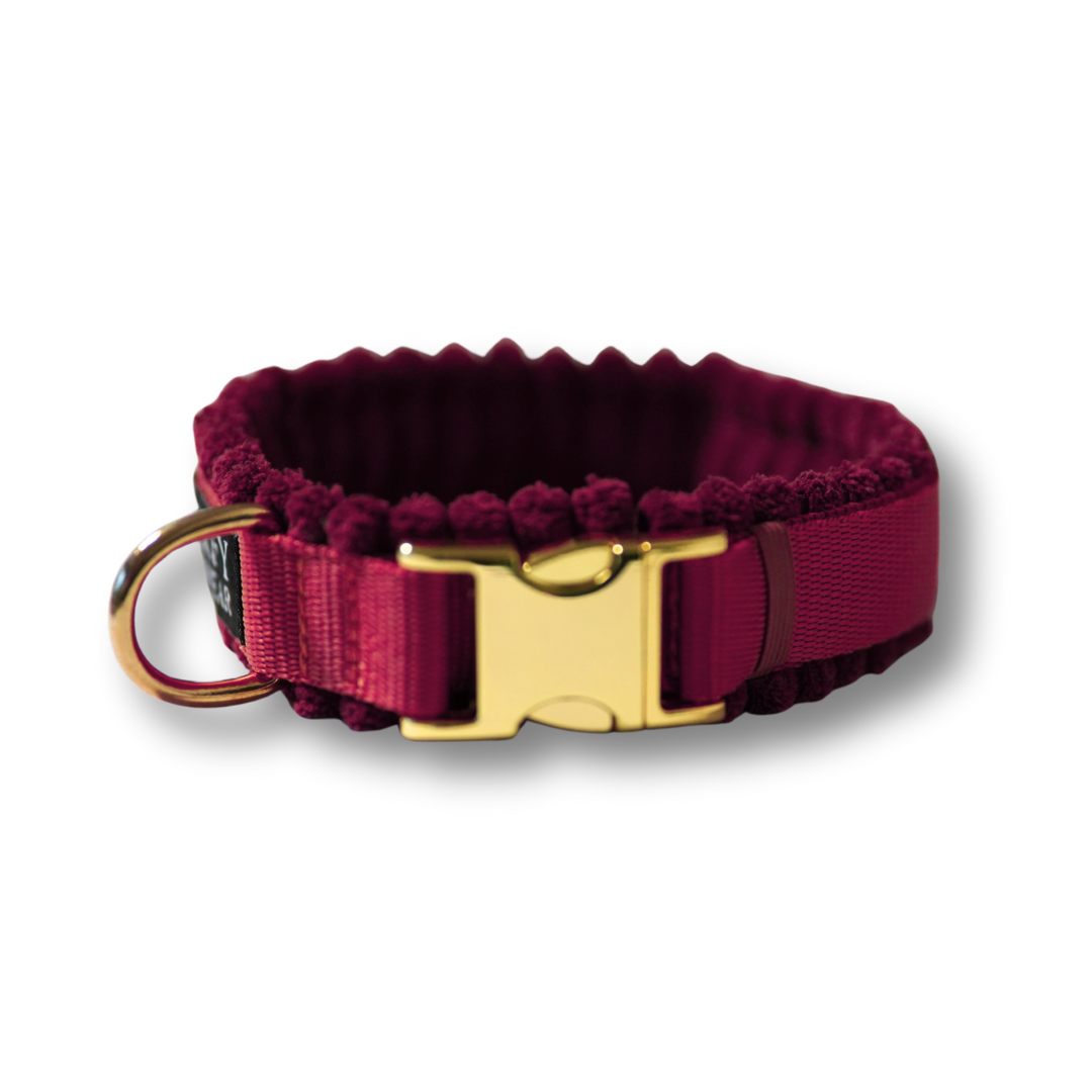 Cord Hundehalsband Merlot
