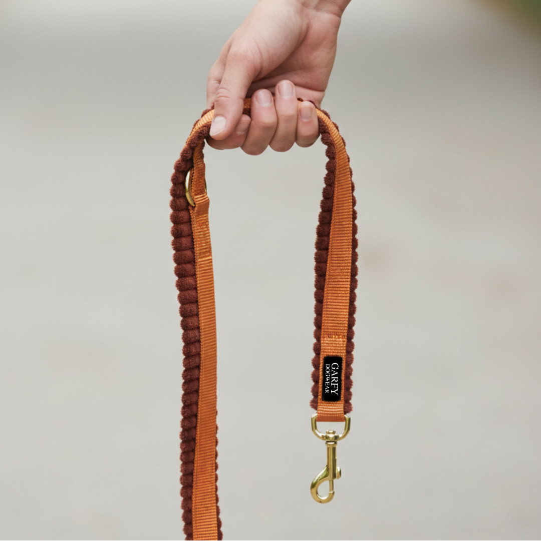 Cord Hundeleine Cognac