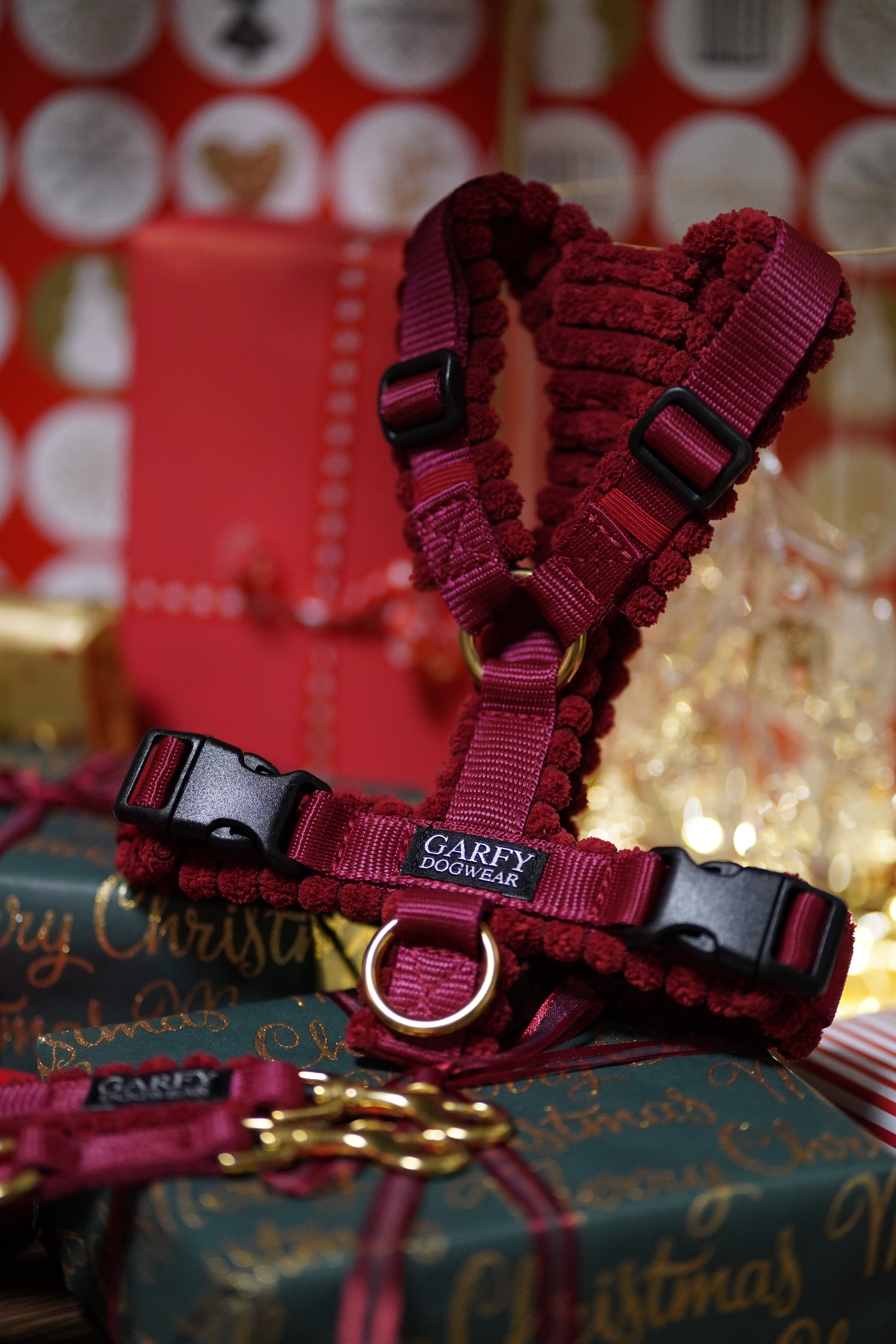 Cord Hundegeschirr Merlot