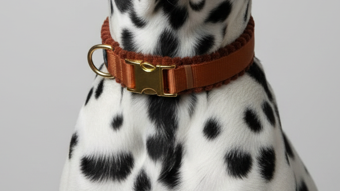 GARFY DOGWEAR Rust Collar on Dalmatian